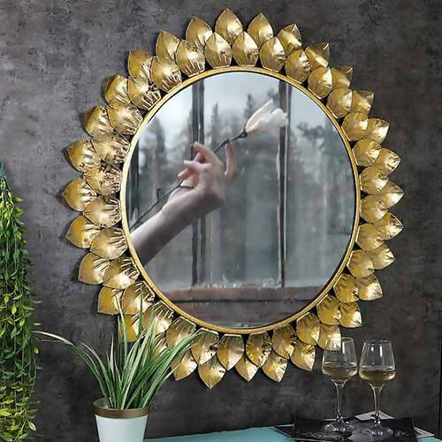 Gold Foil Leaves Mirror