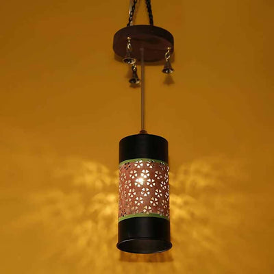 Celo-1 Cylindrical Metal Pendant Lamp in Orange - Decor & Living - 1