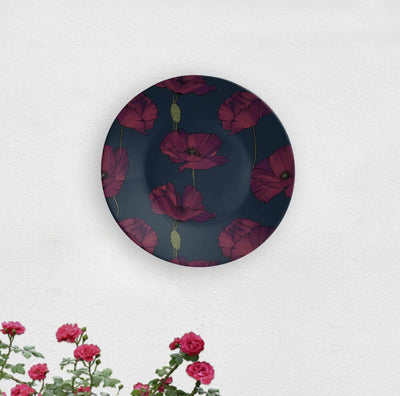 Purple American Flower Art Decorative Wall Plate - Wall Decor - 1