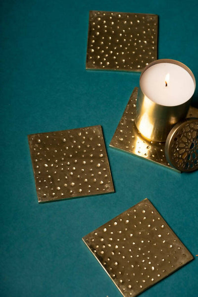 Coasters Metal Square Gold Beaten - Dining & Kitchen - 1