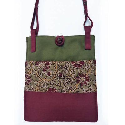 Green & Maroon Sling Bag - Fashion & Lifestyle - 1