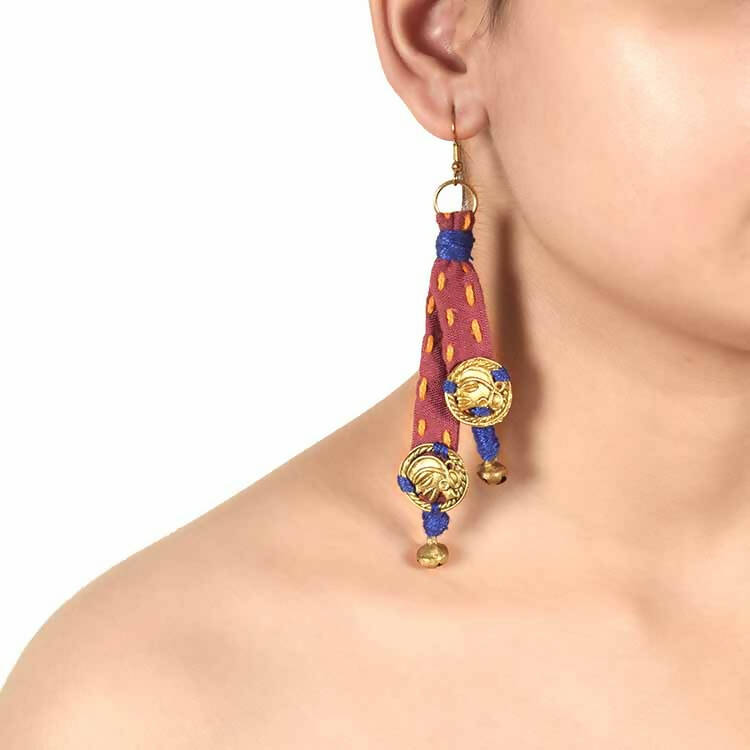 The Tribal Drops Handcrafted Dhokra Earrings in Fabric - Fashion & Lifestyle - 2