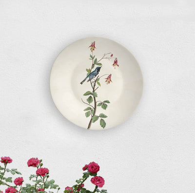 Indian Floral Bird Chirping Decorative Wall Plate - Wall Decor - 1