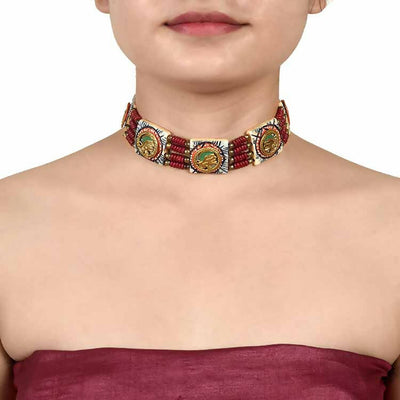 The Guards of Empress I Handcrafted Tribal Dhokra Square Choker - Fashion & Lifestyle - 2