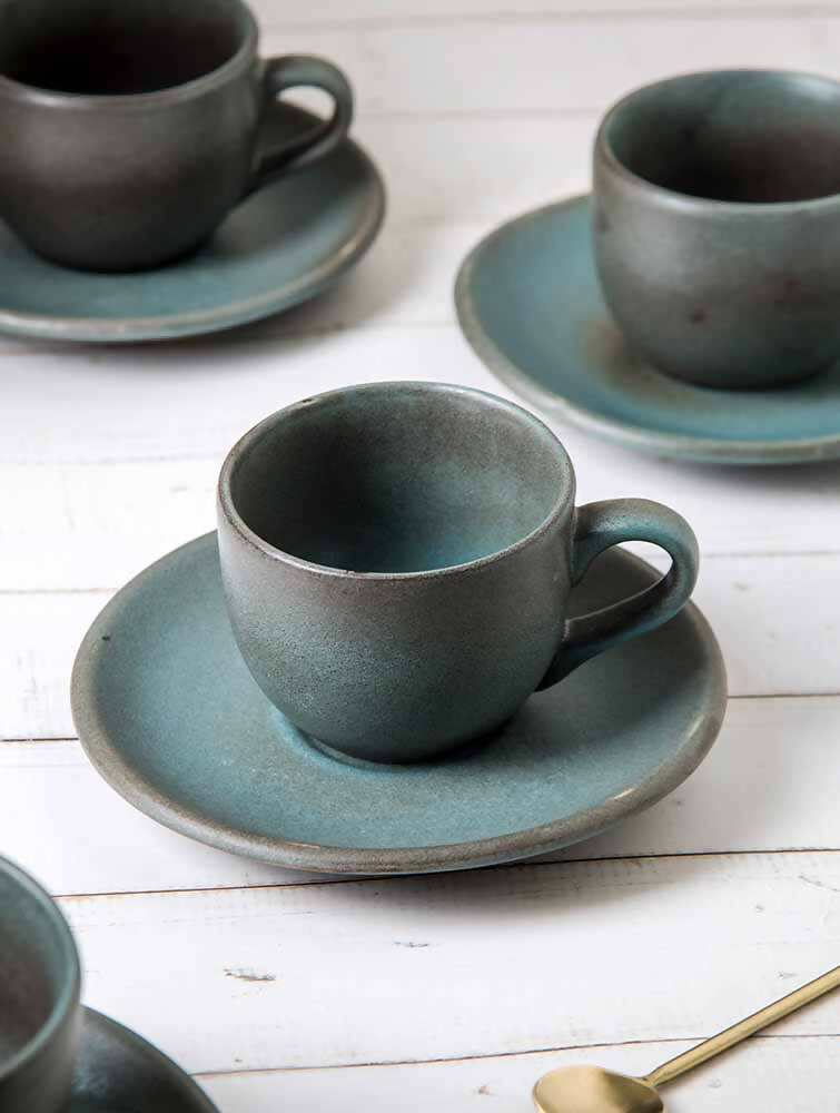 Dove Blue Cup Saucer (Set of 2) - Dining & Kitchen - 1