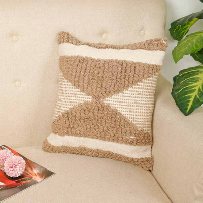 Pitloom Boondi Shapes Pattern Cushion Cover, Side Bars, Inverted Triangles - Decor & Living - 1