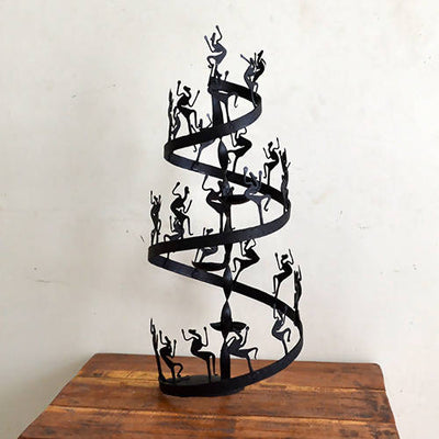 Wrought Iron Tribal Spiral Candle Stand - Decor & Living - 2