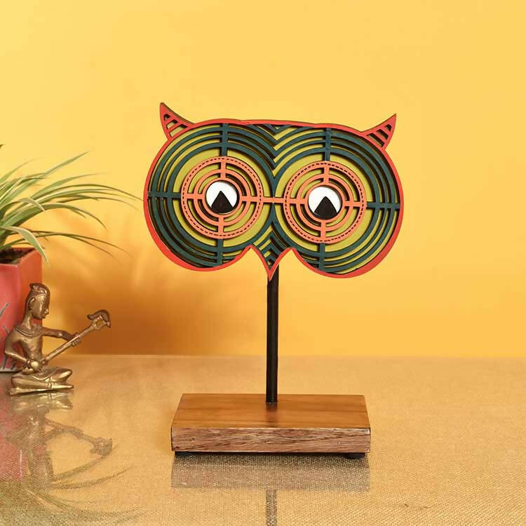 Owl's Eye Table Mask Stand (Green) - Decor & Living - 1