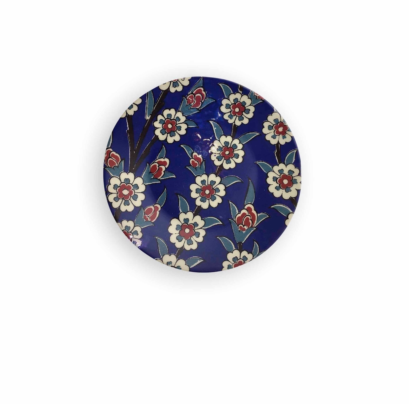 Blue Cobalt Pottery Floral Decorative Wall Plate - Wall Decor - 2