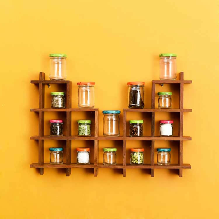 Spices Organiser For Wall Set of 16 (20x2x13") - Dining & Kitchen - 1