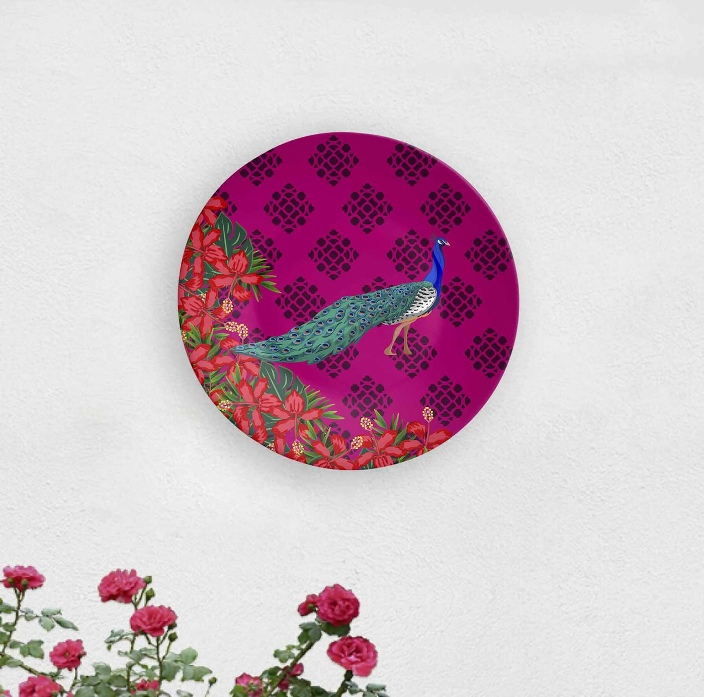 Indian Peacock Decorative Wall Plate - Wall Decor - 1