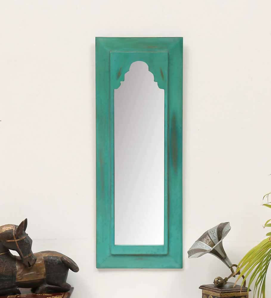 Thea Teal Vintage Minaret Mirror (9in x 1in x 24in) - Home Decor - 1