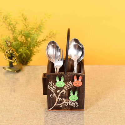 Jungle Animals Cutlery Holder Box (4.5x3.5x9") - Dining & Kitchen - 1
