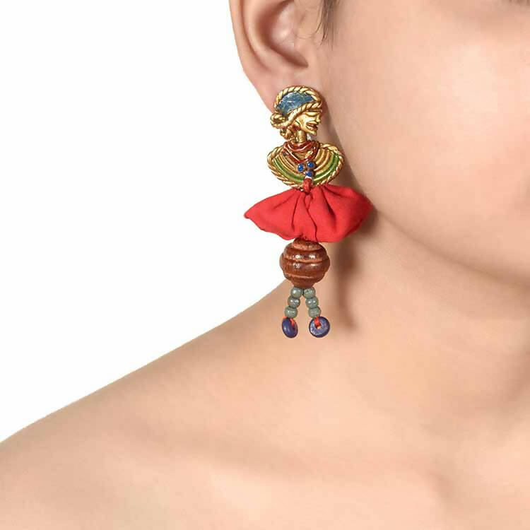 The Dancing Empress Handcrafted Tribal Dhokra Earrings in Multicolours - Fashion & Lifestyle - 2