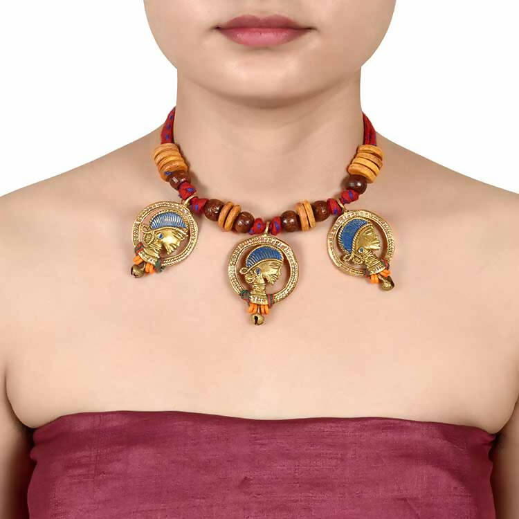 The Waiting Empress Handcrafted Tribal Dhokra Necklace - Fashion & Lifestyle - 3