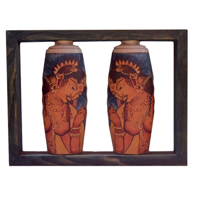 Brown Rectangle Handpainted Flip Flop Vintage Bottle Wooden Frame with Ajanta Art - Decor & Living - 2