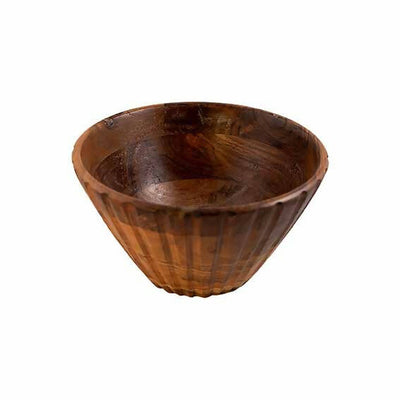 Serving Bowl Wooden Ribbed Small - Dining & Kitchen - 2