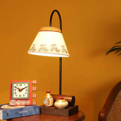 Yin & Yang Table Lamp with Tapered Drum Shade-Height - 21'' - Decor & Living - 1