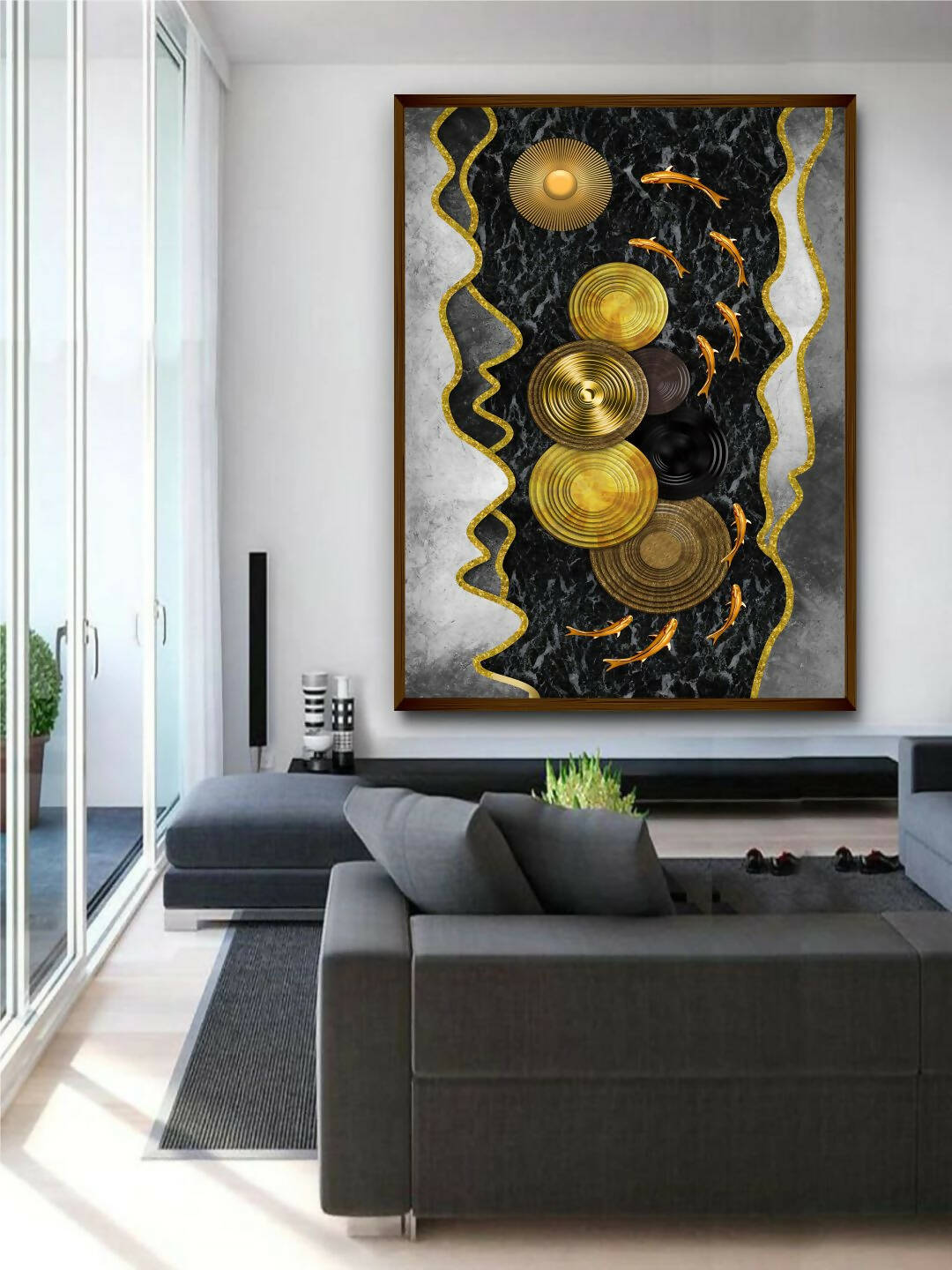 Golden Fashion Crystal Painting - Wall Decor - 1