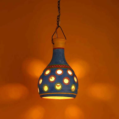 Ruso-C Terracotta Pendant Lamp in Azure Blue - Decor & Living - 1
