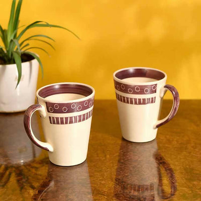 Mug Ceramic Magenta Polka - Set of 2 (4x3.2x4.1") - Dining & Kitchen - 1
