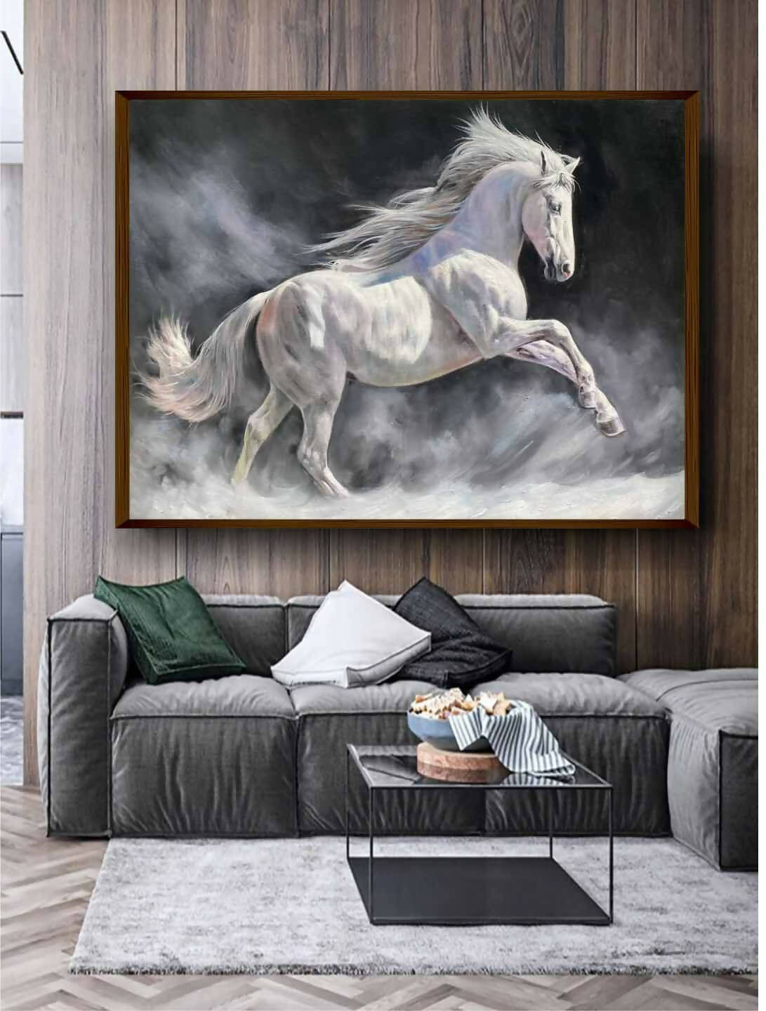 White Abstract Horse - Wall Decor - 1