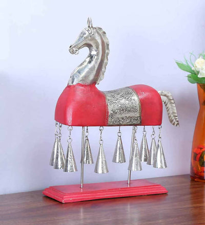 Red Horse Figurine On Stand (12in x 3in x 12in) - Home Decor - 1