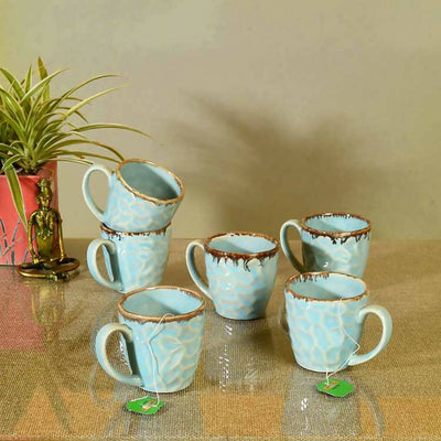 Teal Cuts Tea Cups - Set of 6 - Dining & Kitchen - 1