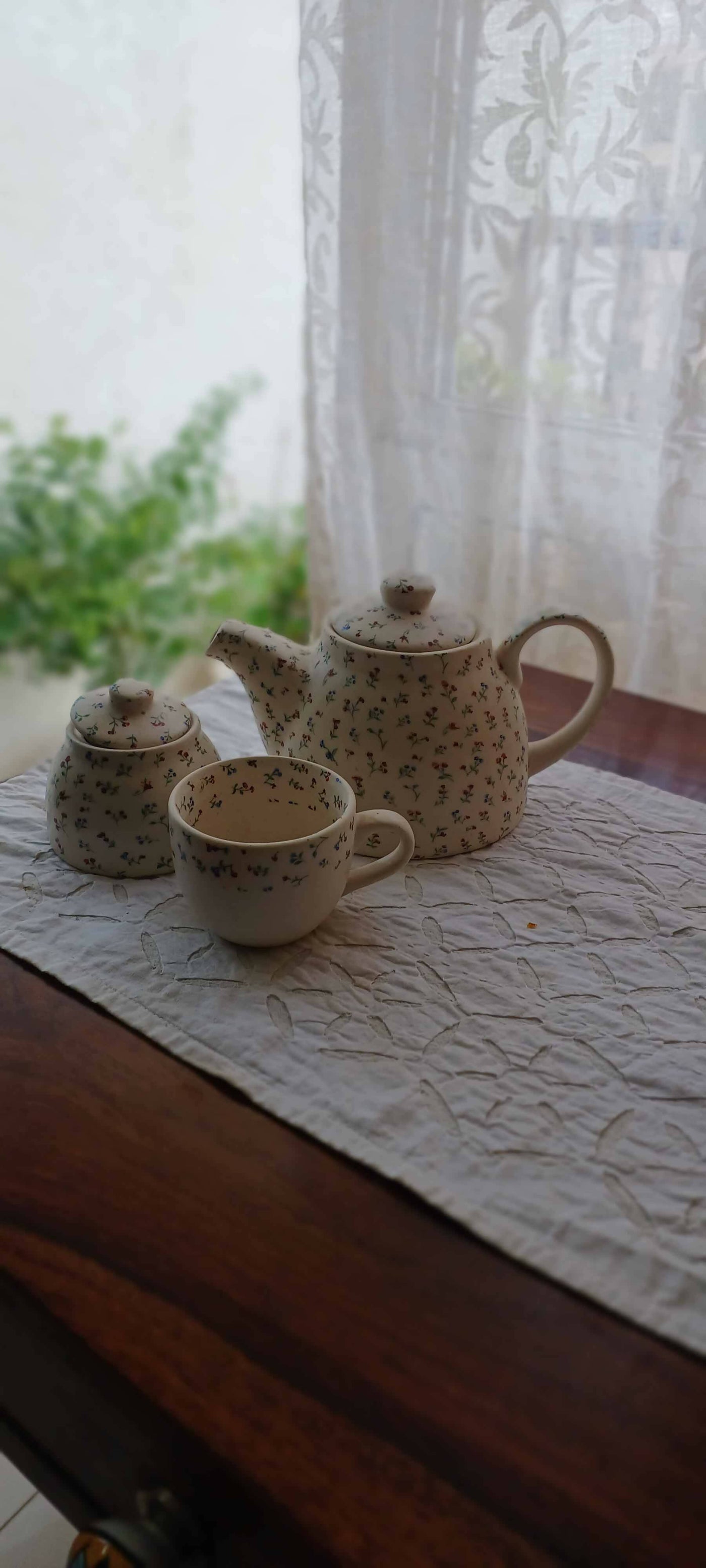 The Enchanted Meadow Handcrafted Stoneware Ceramic Kettle Set - Dining & Kitchen - 2