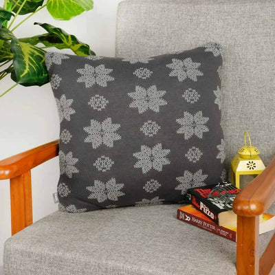 Cotton Knitted Cushion Cover Abstract, Floral - Decor & Living - 1