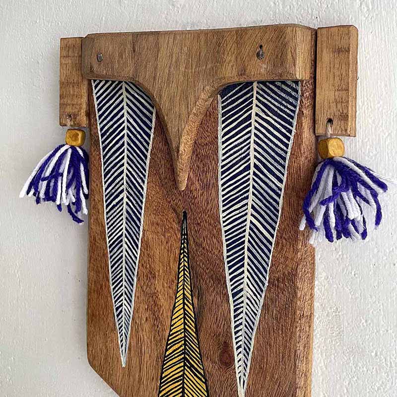 Wooden Abstract Handpainted Mask - Wall Decor - 2