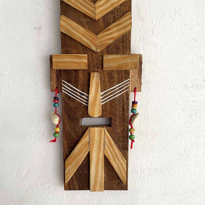 Wooden Tribal Handcrafted Mask - Wall Decor - 2