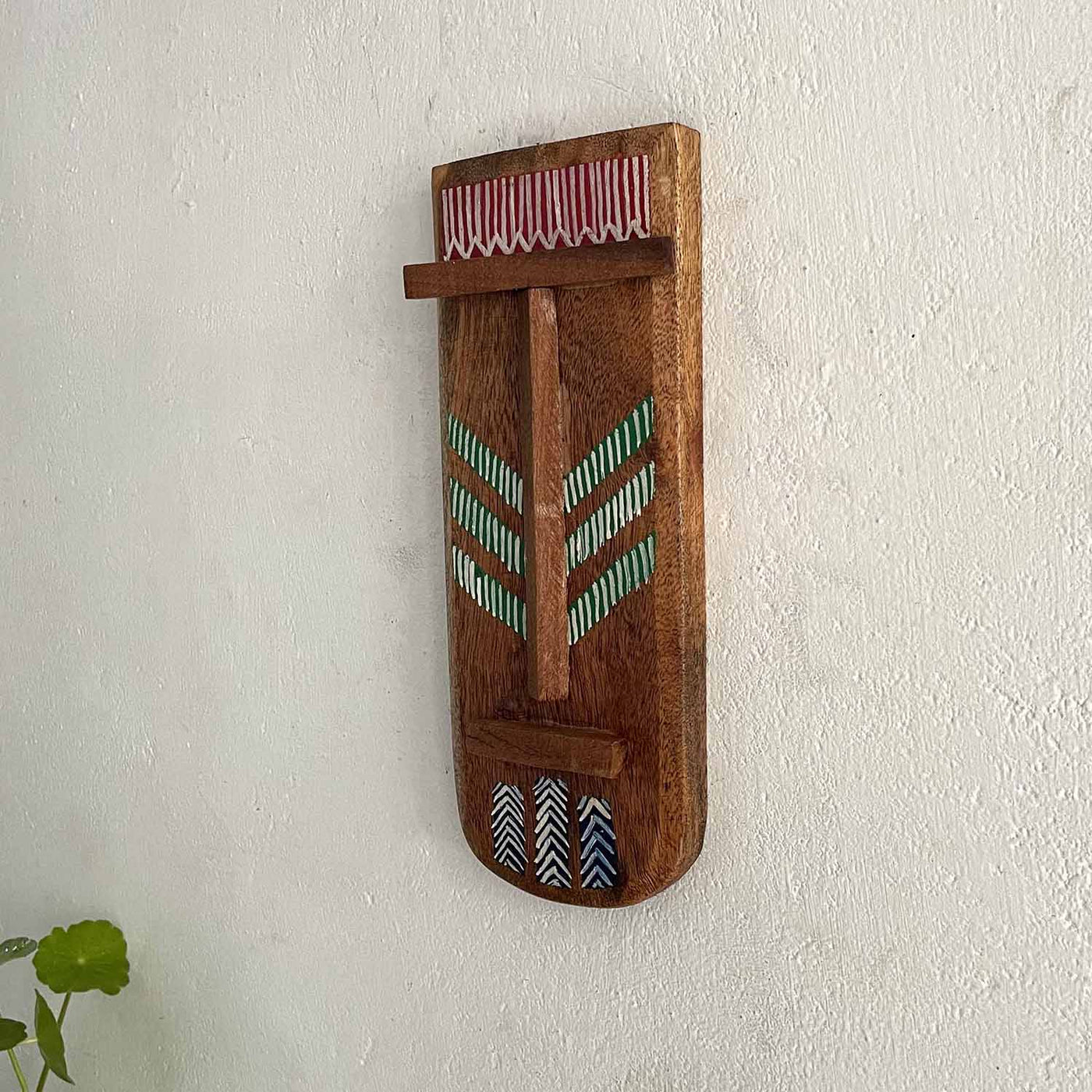Wooden Tribal Small Handpainted Mask - Wall Decor - 3
