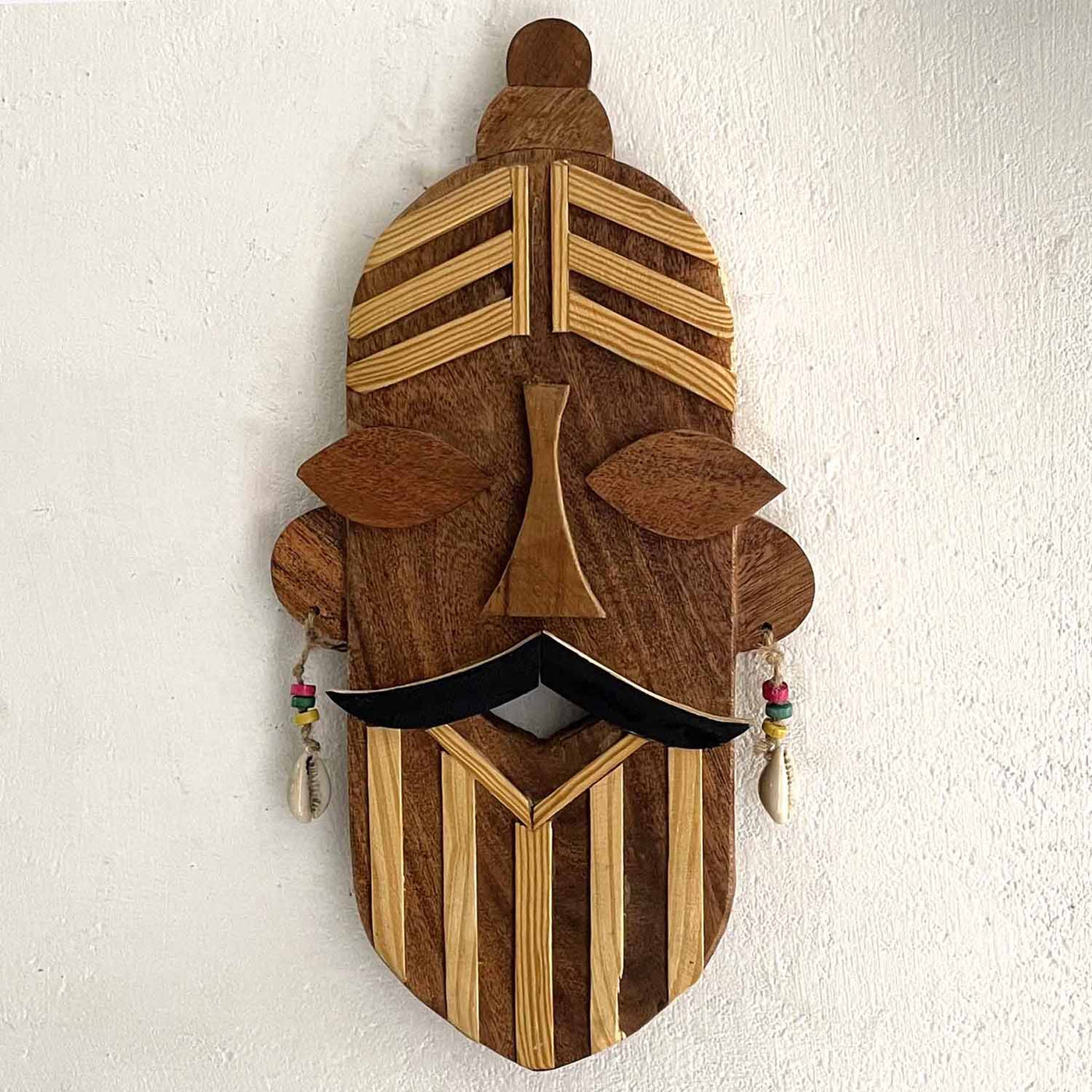 Wooden Sadhu Baba Handcrafted Mask - Wall Decor - 4