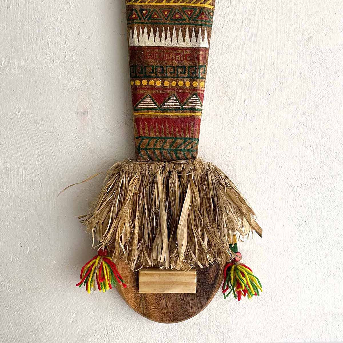 Wooden Tribal Baba Handcrafted Mask - Wall Decor - 3