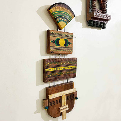 Wooden Tribal Long Handpainted Mask - Wall Decor - 2
