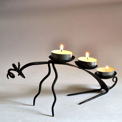 Wrought Iron Tribal Deer Candle Stand - Decor & Living - 3