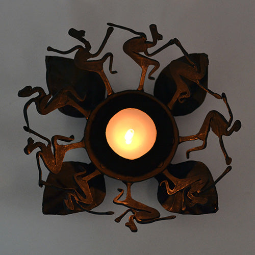 Wrought Iron Tribal Dance Candle Stand - Decor & Living - 1