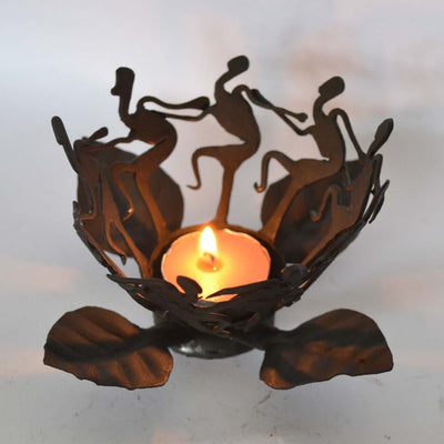 Wrought Iron Tribal Dance Candle Stand - Decor & Living - 3
