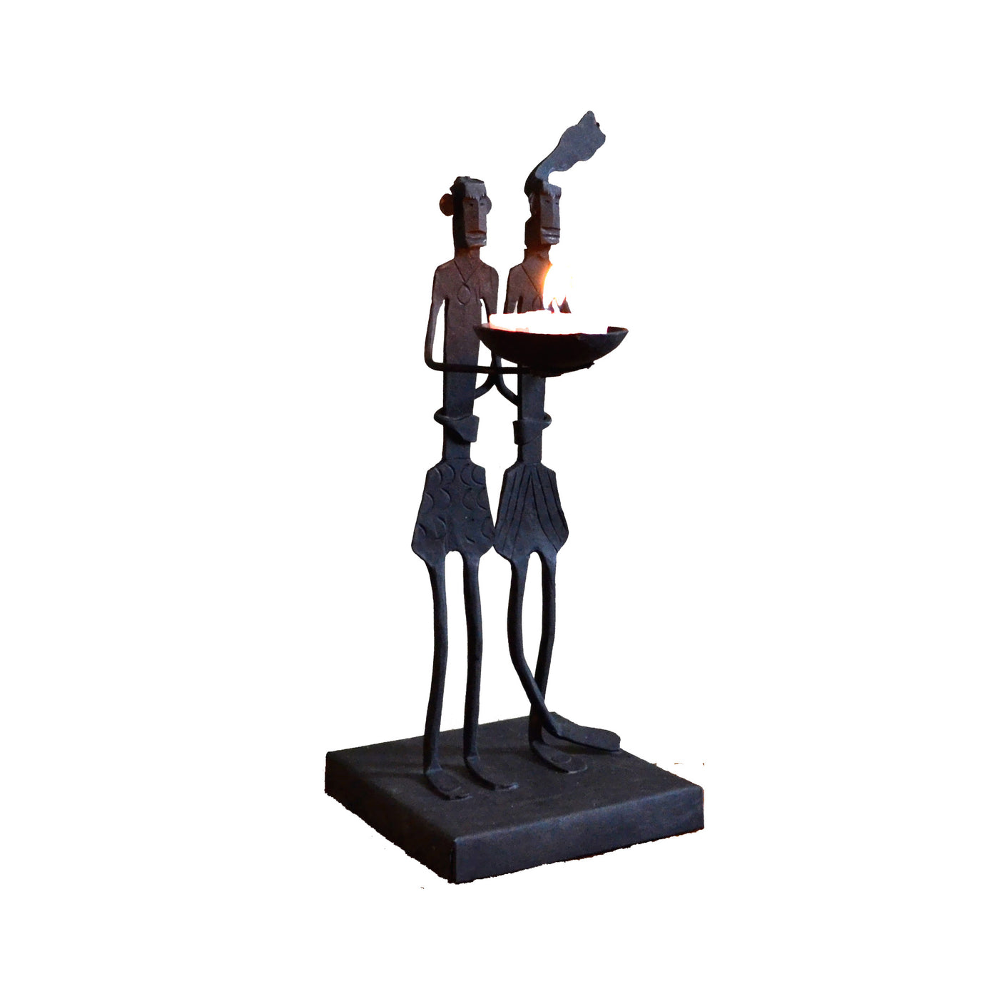 Wrought Iron Tribal Couple Candle Stand - Decor & Living - 3