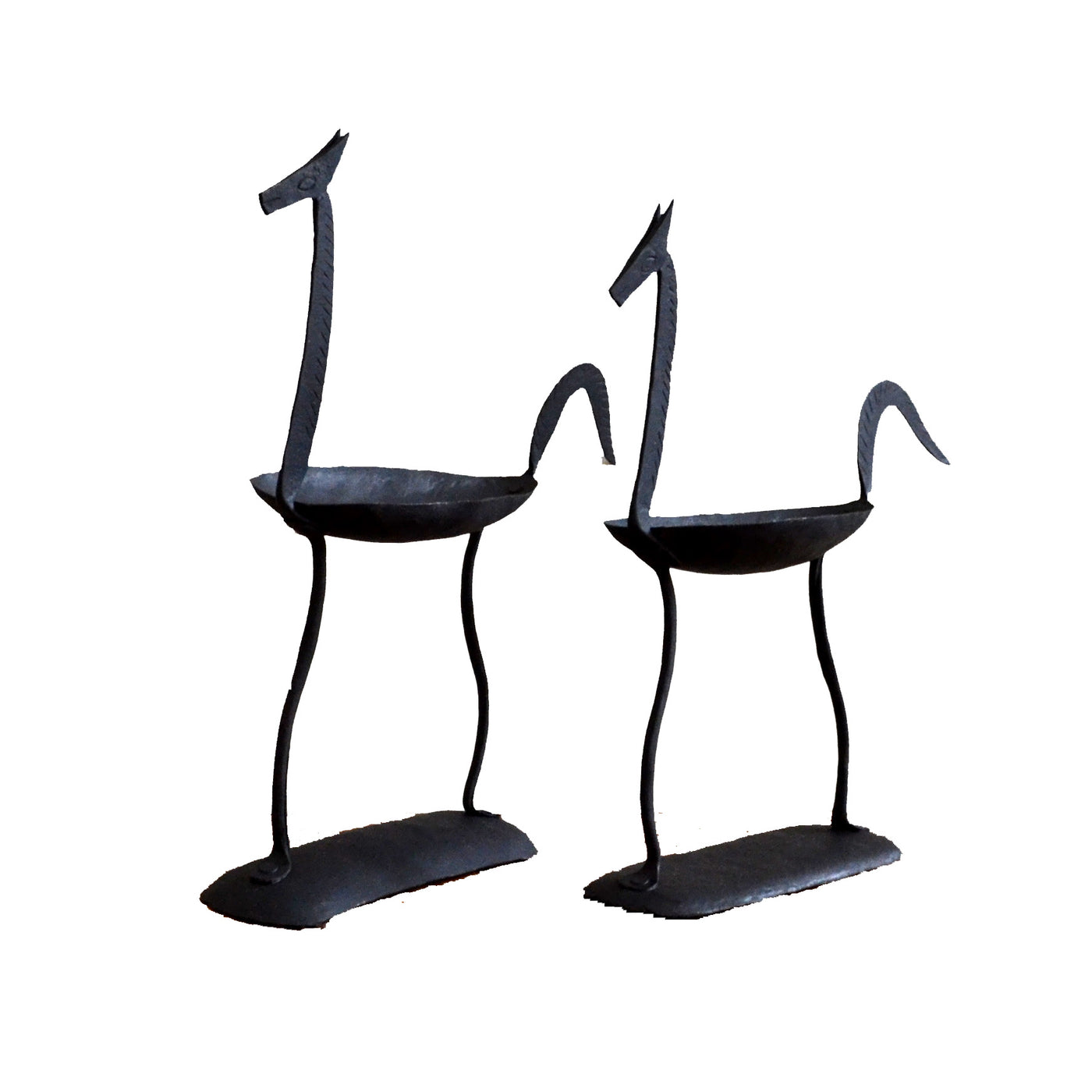Wrought Iron Tribal Horse Pair Candle Stand - Decor & Living - 3