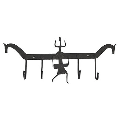 Wrought Iron Tribal Madiya and Horse 4 Hook Key Chain Holder - Wall Decor - 3