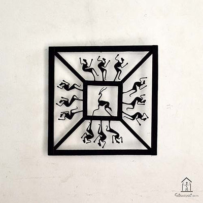 Wrought Iron Square Jaali Wall Hanging - Wall Decor - 2