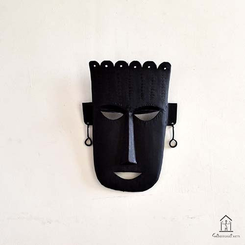 Wrought Iron Tribal Mask - Wall Decor - 2