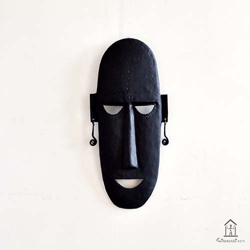 Wrought Iron Buddha Mask - Wall Decor - 3