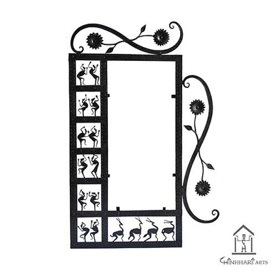 Wrought Iron Rectangle Mirror Frame with Dome - Decor & Living - 4