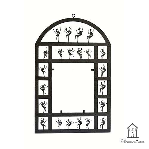Wrought Iron Rectangle Mirror Frame with Artistic Dome - Decor & Living - 4