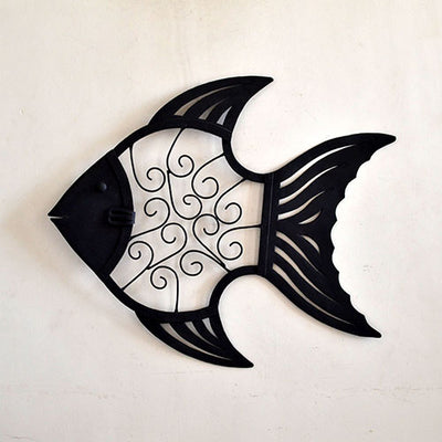 Wrought Iron Tribal Abstract Fish - Wall Decor - 2