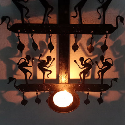 Wrought Iron Tribal Candle Stand Wall Hanging - Decor & Living - 3