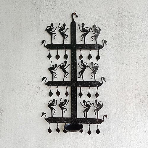 Wrought Iron Tribal Candle Stand Wall Hanging - Decor & Living - 4